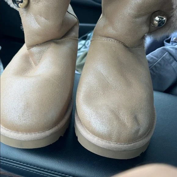 UGG Classic Fluff Pin Mini Boot, Antique Pearl - Picture 8 of 11